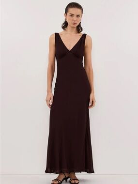DISSH Jorja Dark Choc Sleeveless Maxi Dress